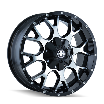 Mayhem 8015 Warrior 20x9 / 5x127 BP / 0mm Offset / 87mm Hub שחור/גלגל פנים מעובד