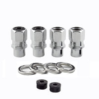 McGard Hex Lug Nut (שוק קצר מרוצי דראג) M12X1.5 / 13/16 Hex / 1.6 אינץ'. אורך (4-Pack) - כרום