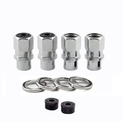 McGard Hex Lug Nut (שוק קצר מרוצי דראג) M12X1.5 / 13/16 Hex / 1.6 אינץ'. אורך (4-Pack) - כרום