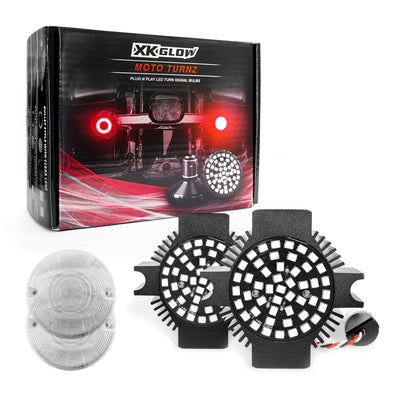 ערכת איתות לאופנוע XK Glow אחורית LED - עדשות שקופות בסגנון שטוח