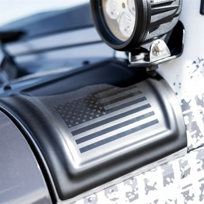 השתוללות 2007-2018 ג'יפ רנגלר(JK) כיסוי כיסוי כיסוי 2 דלתות עם דגל אמריקאי - שחור