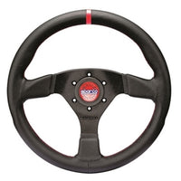 הגה Sparco R383 Champion עור שחור / תפירה אדומה
