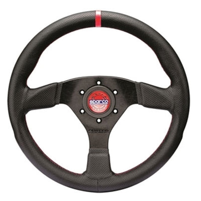 הגה Sparco R383 Champion עור שחור / תפרים שחורים