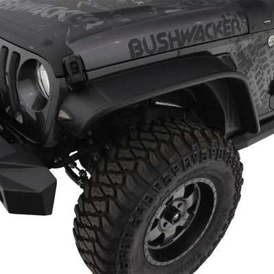 Bushwacker18-22 ג'יפ רנגלר JL 2/4 דלתות חזית שטוחות בסגנון שטוח, 2 יחידות - שחור