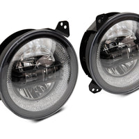 Raxiom 18-22 ג'יפ רנגלר JL/JT צירי 9 אינץ' פנסי LED עם בית RGB Halo- Blk (עדשה שקופה)