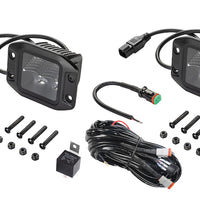 Hella Universal Black Magic 3.2 אינץ' ערכת קוביות LED - קרן הצפה (מותקן סומק)