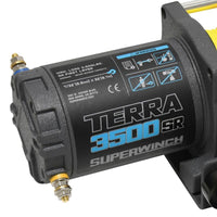 Superwinch 3500 LBS 12V DC 7/32in x 32ft חבל סינטטי Terra 3500SR כננת - קמט אפור