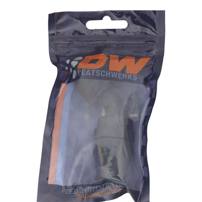 DeatschWerks 10AN נקבה מסתובב 45 מעלות קצה צינור PTFE (כולל תוספת זית) - שחור מט אנודייז