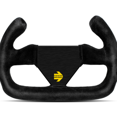 הגה מומו MOD12/C 250 מ"מ - חישורי זמש שחורים/שחורים