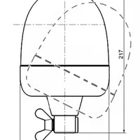 Hella Rota קומפקטי 12V Amber Lens Beacon עם תושבת מוט גמיש