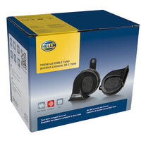 Hella ערכת צופר חצוצרה תאומים 12V אוניברסלי - שחור