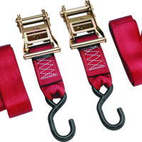 BikeMaster 2x84in Ratchet Tiedown Pair - אדום