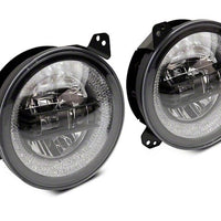 Raxiom 18-22 ג'יפ רנגלר JL/JT צירי 9 אינץ' פנסי LED עם בית RGB Halo- Blk (עדשה שקופה)