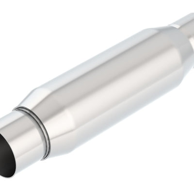 Borla Crate Muffler Resonator Option 2.25 אינץ' מרכז/מרכז 3.5 אינץ' עגול x 10 אינץ'