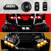 XK Glow ATV UTV Standard DOT Street Legal Signal/Corn Kit - 2 לבן 2 אדום 2 תרמילים אמבר