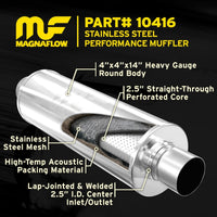 MagnaFlow משתיק קול Mag SS 14X4X4 2.5X2.5
