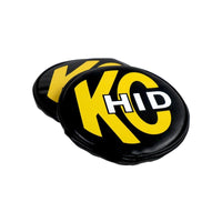 KC HiLiTES 8 אינץ'. כיסוי רך עגול HID (זוג) - שחור עם לוגו KC מוברש צהוב