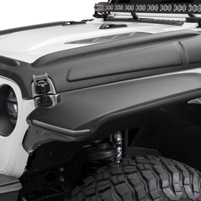 Bushwacker 07-18 Jeep Wrangler JK/JKU Trail Armor Hood Armor (סט 3 יחידות) - טקסטיל שחור