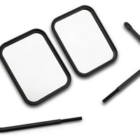 ג'יפ מורשה רשמי 66-18 CJ5/ CJ7/Wrangler YJ/ TJ/JK Adv Mirrors w/Jep Logo-Txt Blk חרוט