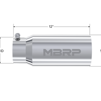 MBRP Universal Tip 5 OD Dual Wall Straight 4 כניסת 12 אורך