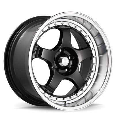 Konig SSM 18x9 5x114.3 ET22 שחור מבריק עם שפתיים מעובדות