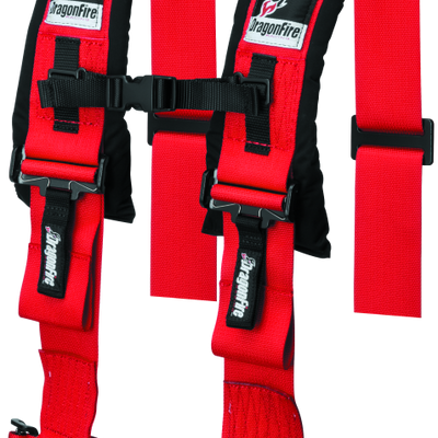 רתמת מירוצי DragonFire- H-Style- 4-Point- 3in Buckle- אדום