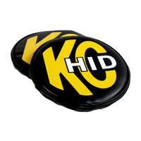 KC HiLiTES 8 אינץ'. כיסוי רך עגול HID (זוג) - שחור עם לוגו KC מוברש צהוב