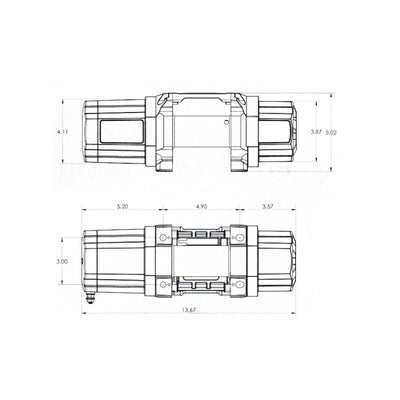 כננת על 4500 LBS 12V DC 15/64 אינץ' x 40 רגל כננת חבל פלדה Fairlead SP 45