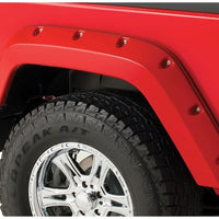 Bushwacker 07-18 Jeep Wrangler Pocket Style Fibers 2pc מתאים לכלי ספורט 2 דלתות בלבד - שחור