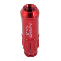 סדרת NRG 700 M12 X 1.25 אום פלדה עם סט כיסוי מכסה אבק 21 יחידות עם מנעולים ושקע נעילה - אדום