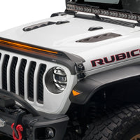 AVS 2018-2019 Jeep Wrangler (JL) Aeroskin Low Profile Hood Shield עם אורות - שחור
