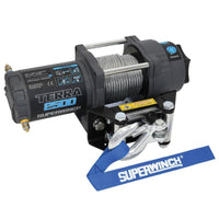 Superwinch 2500 LBS 12V DC 3/16in x 40ft חבל פלדה Terra 2500 Winch - קמט אפור