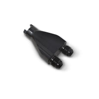 Russell Performance Billet Y-Block מתאם 3/8 אינץ' SAE Qick Disconnect (2) -6AN Male Flare Black