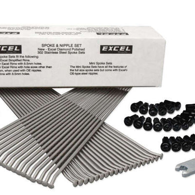 סט חישורים אחוריים/שחורים של אקסל (עם מפתח ברגים) - 8 מד / 36 כמות - שחור