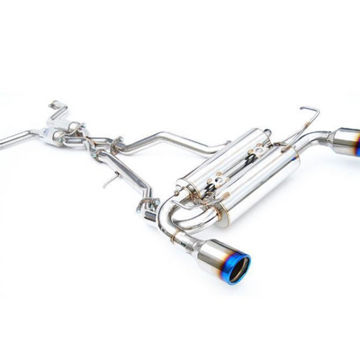 Invidia 2017+ Infiniti Q60 3.0 TT Silver Sport/Red Sport Gemini מגולגל טיטניום טיפ Cat-back