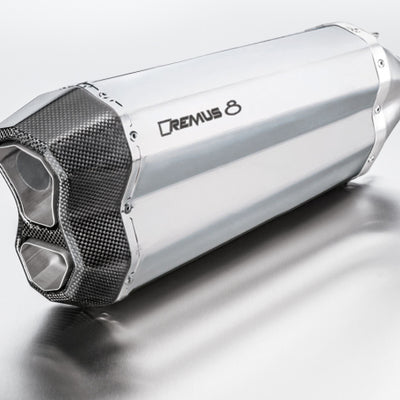 Remus 18-20 BMW R 1250 GS/Adventure Remus 8 מירוץ נירוסטה החלקה (דרישת צינור חיבור)