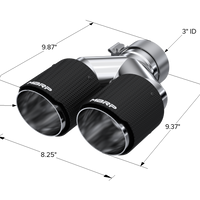 MBRP 3in ID / Dual 4in OD Out Staggered L 9.87in/R 9.37in Dual Wall Fiber Carbon Univ טיפ פליטה