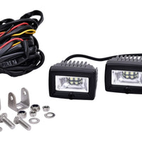 KC HiLiTES C-Series C2 LED 2 אינץ'. אזור גיבוי Flood Light 20w (מערכת Pair Pack) - שחור