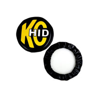 KC HiLiTES 8 אינץ'. כיסוי רך עגול HID (זוג) - שחור עם לוגו KC מוברש צהוב