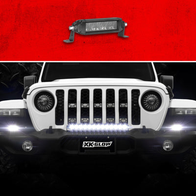 XK Glow Razor Light Bar עזר לאורות גבוהות נהיגה ללא חוט ומתג 6 אינץ'