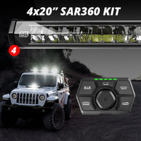 XK Glow SAR360 Light Bar Kit מערכת תאורה חירום חיפוש והצלה (4) 20In