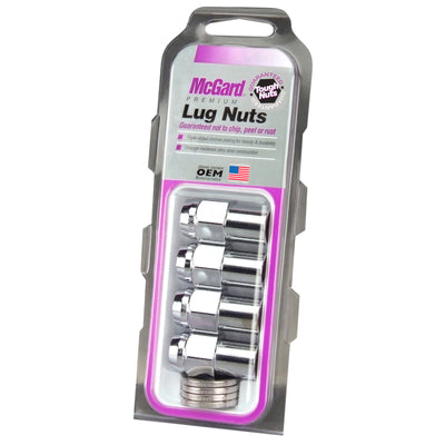 McGard Hex Lug Nut (Reg. Shank - .746in.) 1/2-20 / 13/16 Hex / 1.65in. אורך (4-Pack) - כרום