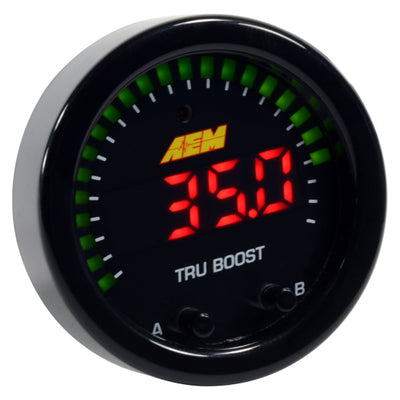 מד בקר Tru-Boost מסדרת AEM עם בקרת Boost Control סולנואיד 80PSIg חיישן MAP פנימי