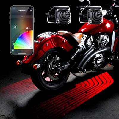 XK Glow Curb FX Bluetooth XKchrome App עמיד למים LED מקרן ברוך הבא אור מלאך בסגנון כנף 2 יחידות