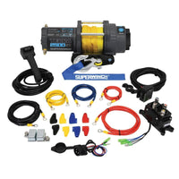 Superwinch 2500 LBS 12V DC 3/16in x 40ft חבל סינטטי Terra 2500SR כננת - קמט אפור
