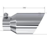MBRP חוד אוניברסלי 4 אינץ' OD כפול קיר זווית 2.5 אינץ' כניסת אורך 8 אינץ' T304