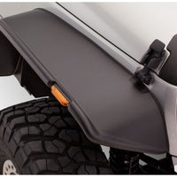 Bushwacker 07-18 Jeep Wrangler Flat Style Flares 4pc מתאים לכלי ספורט 2 דלתות בלבד - שחור