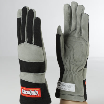 RaceQuip Black 1 Layer SFI-1 Glove - בינוני