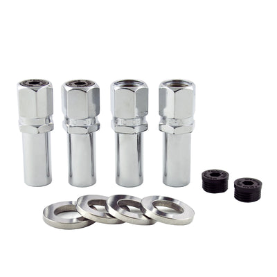 McGard Hex Lug Nut (Drag Racing X-Long Shank) 1/2-20 / 13/16 Hex / 2.475 אינץ'. אורך (4-Pack) - כרום