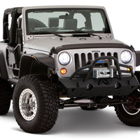Bushwacker 07-18 Jeep Wrangler Flat Style Flares 4pc מתאים לכלי ספורט 2 דלתות בלבד - שחור
